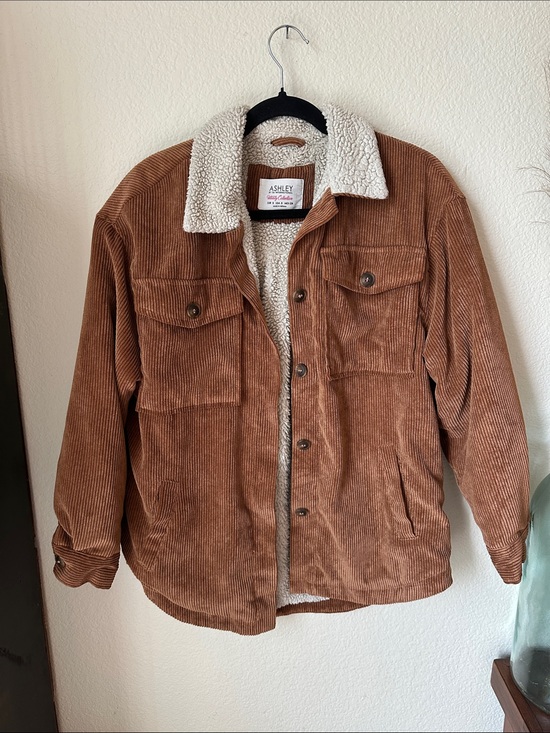 Ashley By 26 International Jackets & Blazers - Ashley By 26 International Tan Corduroy Teddy Jacket with Cream Sherpa Lining